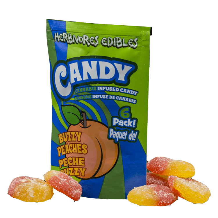Herbivores Edibles – Buzzy Peaches Gummies | BC Weed Edible Canada Herbivores Edibles – Buzzy Peaches Gummies | BC Weed Edible Canada