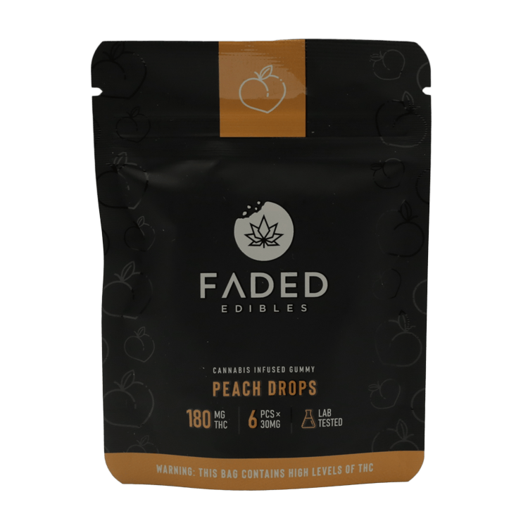 Faded Edibles – Peach Drops – 180mg | BC Weed Edible Canada Faded Edibles – Peach Drops – 180mg | BC Weed Edible Canada