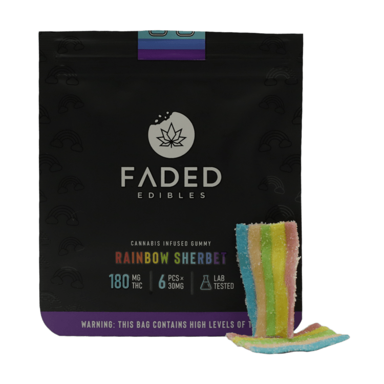 Faded Edibles – Rainbow Sherbet – 180mg | BC Weed Edible Canada Faded Edibles – Rainbow Sherbet – 180mg | BC Weed Edible Canada