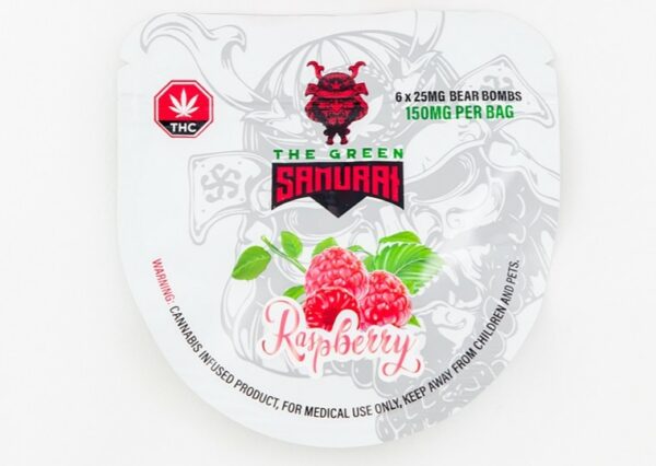 The Green Samurai – Raspberry Gummies – 150mg | BC Weed Edible Canada
