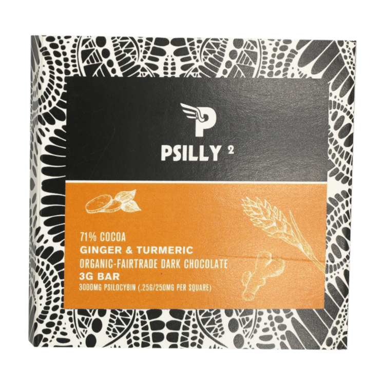 Psilly – Dark Chocolate Bar – Ginger & Turmeric | BC Weed Edible Canada Psilly – Dark Chocolate Bar – Ginger & Turmeric | BC Weed Edible Canada